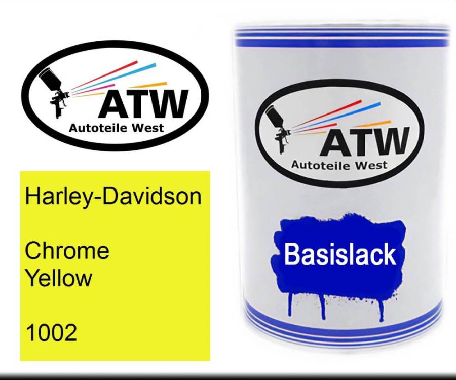 Harley-Davidson, Chrome Yellow, 1002: 500ml Lackdose, von ATW Autoteile West.